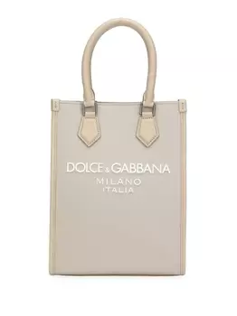 Dolce & Gabbana сумка на плечо с нашивкой-логотипом, нейтральный цвет
