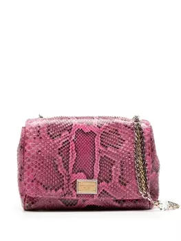 Dolce & Gabbana сумка на плечо с тиснением под кожу змеи, розовый