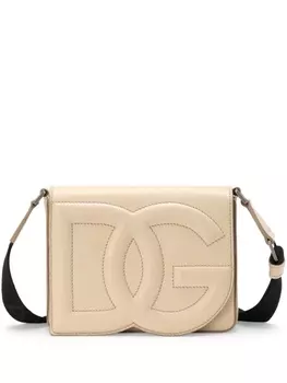 Dolce & Gabbana сумка на плечо с тисненым логотипом, нейтральный цвет