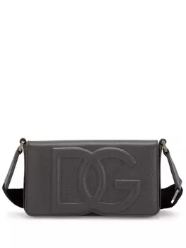 Dolce & Gabbana сумка на плечо с тисненым логотипом, серый