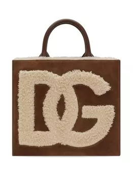 Dolce & Gabbana сумка с вышитым логотипом, коричневый