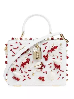 Dolce & Gabbana сумка-шоппер Dolce Box с аппликацией в виде ракушек, белый
