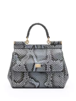 Dolce & Gabbana сумка Sicily с тиснением под кожу змеи, синий