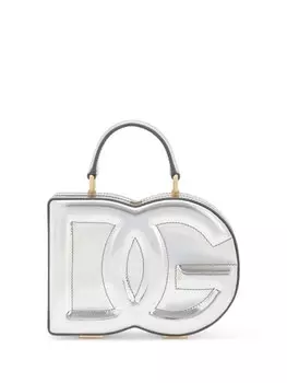 Dolce & Gabbana сумка-тоут с эффектом металлик, серебристый