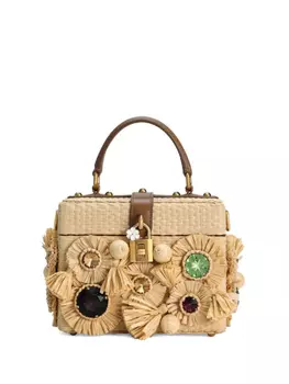 Dolce & Gabbana сумка-тоут с кристаллами, коричневый