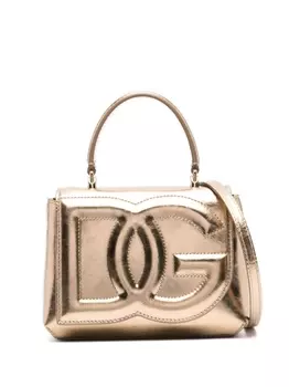Dolce & Gabbana сумка-тоут с логотипом DG, золотистый