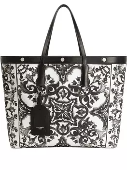 Dolce & Gabbana сумка-тоут с принтом Majolica, белый