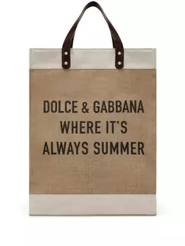 Dolce & Gabbana сумка-тоут Shopping с логотипом, нейтральный цвет