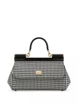 Dolce & Gabbana сумка-тоут в ломанную клетку, черный