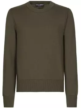 Dolce & Gabbana свитер с круглым вырезом, зеленый