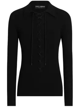 Dolce & Gabbana свитер со шнуровкой, черный
