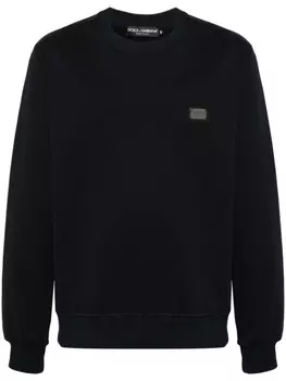 Dolce & Gabbana толстовка из джерси с логотипом, синий