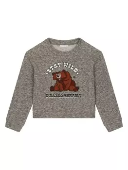 Dolce & Gabbana толстовка из джерси с принтом, серый