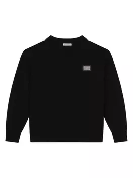 Dolce & Gabbana толстовка из вирджинской шерсти с логотипом, черный