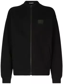 Dolce & Gabbana толстовка на молнии с логотипом, синий