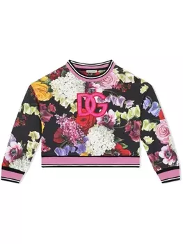 Dolce & Gabbana толстовка с цветочным принтом, черный