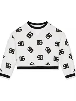 Dolce & Gabbana толстовка с круглым вырезом и логотипом DG, белый