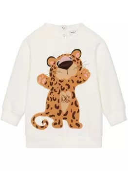 Dolce & Gabbana толстовка с круглым вырезом и принтом, белый
