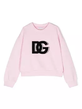 Dolce & Gabbana толстовка с логотипом DG, розовый