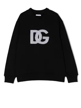 Dolce & Gabbana толстовка с логотипом и заклепками, черный