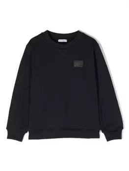 Dolce & Gabbana толстовка с нашивкой-логотипом, синий