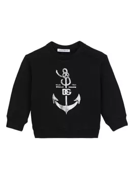Dolce & Gabbana толстовка с принтом и логотипом DG, черный
