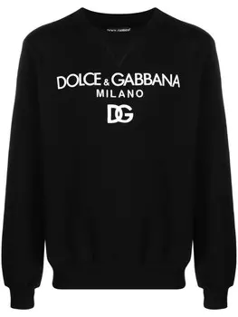 Dolce & Gabbana толстовка с вышитым логотипом, черный