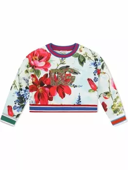 Dolce & Gabbana толстовка с вышитым логотипом, синий