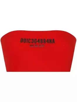 Dolce & Gabbana топ без бретелей с логотипом, красный