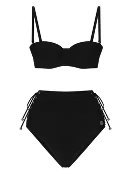 Dolce & Gabbana топ бикини с логотипом, черный