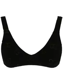 Dolce & Gabbana топ-бралетт с логотипом DG, черный