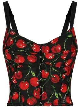 Dolce & Gabbana топ-бюстье с принтом, черный