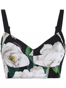 Dolce & Gabbana топ-бюстье с принтом, черный