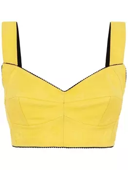 Dolce & Gabbana топ-бюстье с жаккардовым логотипом, желтый