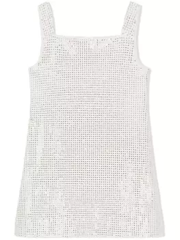 Dolce & Gabbana топ Interlock со стразами, белый