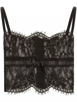 Dolce & Gabbana топ-корсет из цветочного кружева, черный