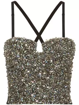 Dolce & Gabbana топ-корсет KIM DOLCE&GABBANA со стразами, черный