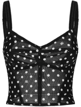 Dolce & Gabbana топ-корсет в горох, черный