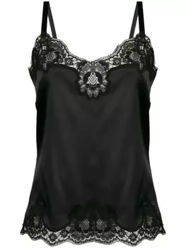 Dolce & Gabbana топ на бретельках с кружевом, черный