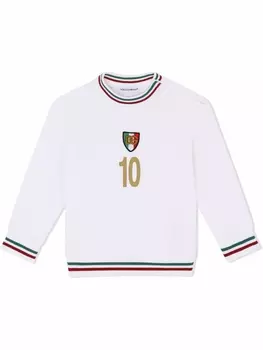 Dolce & Gabbana топ с длинными рукавами и логотипом, белый