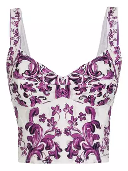 Dolce & Gabbana топ с графичным принтом, белый
