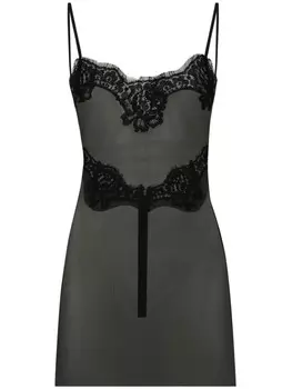 Dolce & Gabbana топ с кружевной отделкой, черный