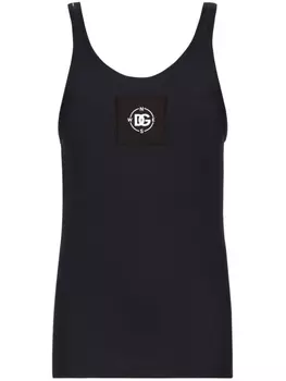 Dolce & Gabbana топ с логотипом, синий