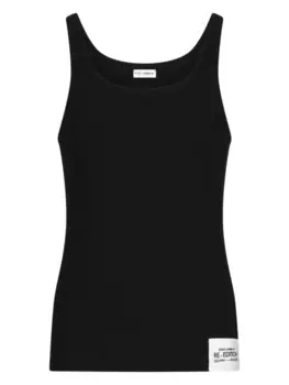 Dolce & Gabbana топ с нашивкой-логотипом, черный
