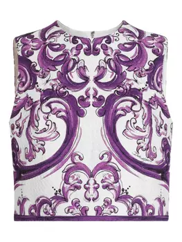Dolce & Gabbana топ с принтом Majolica, белый