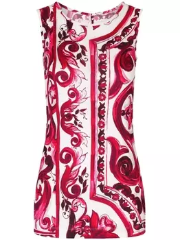 Dolce & Gabbana топ с принтом Majolica, красный