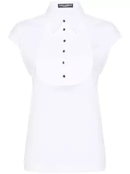 Dolce & Gabbana топ с рукавами кап, белый