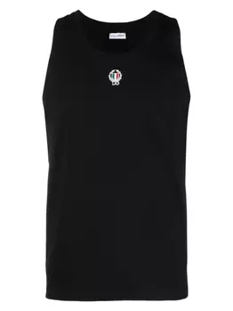 Dolce & Gabbana топ с вышитым логотипом, черный