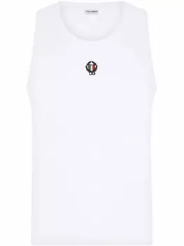 Dolce & Gabbana топ с вышивкой, белый