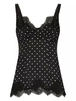 Dolce & Gabbana топ в горох, черный
